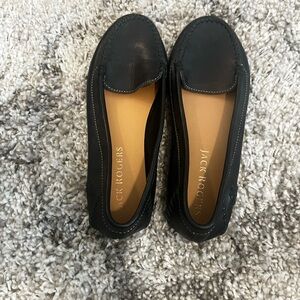 Jack Rogers black leather flats.